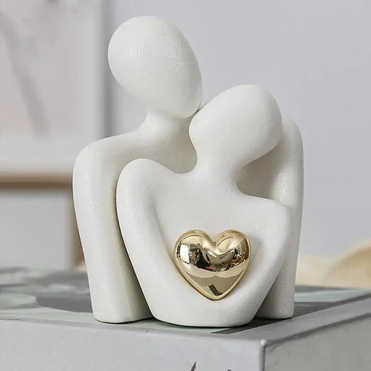 Nordic Abstract Couple Statue - Modern Ceramic Home Sculpture & Figurine