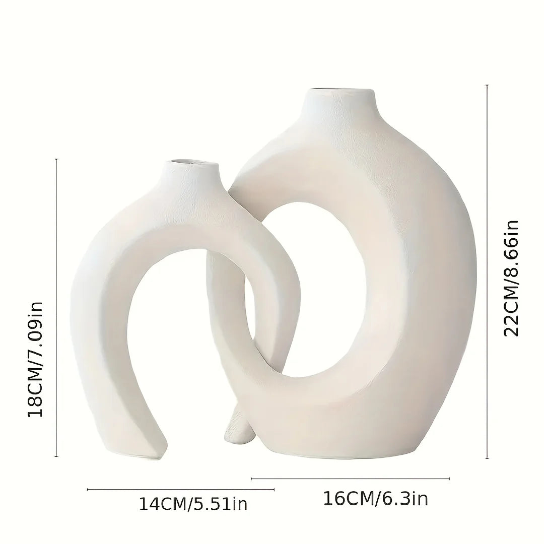 Set of 2 Modern Ceramic Vases