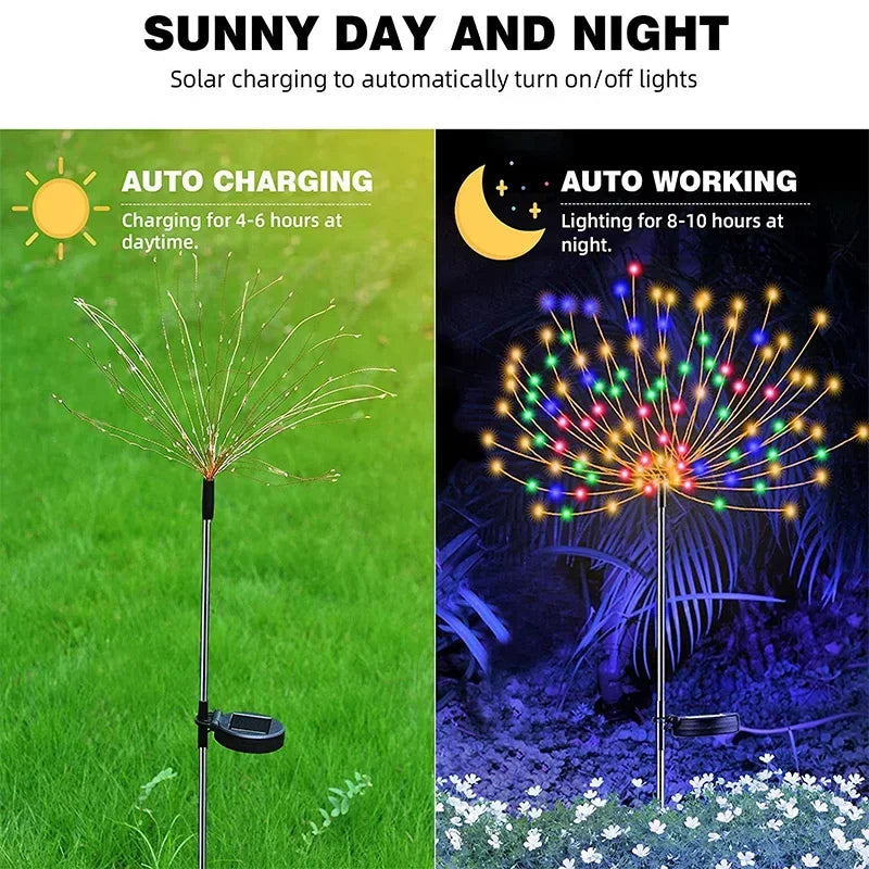 Solar LED Firework Fairy Lights