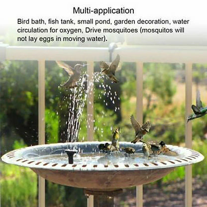 Solar Floating Fountain Pump - Bird Bath with 4 Nozzles for Garden & Pond Decor