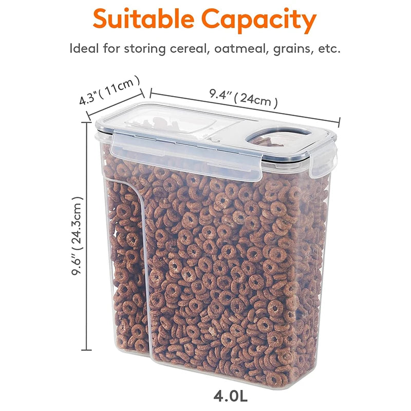 4L Airtight Cereal Storage Containers with Lids